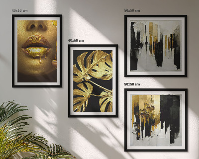 Multi-piece wall decor set Abstract leaf painting
