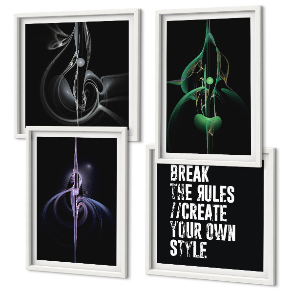 Multi-piece wall decor set Abstract black patterns