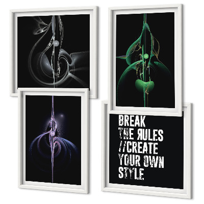 Multi-piece wall decor set Abstract black patterns