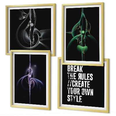 Multi-piece wall decor set Abstract black patterns