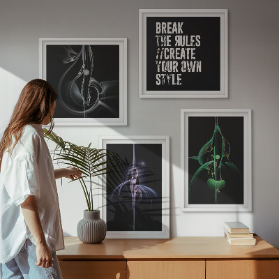 Multi-piece wall decor set Abstract black patterns