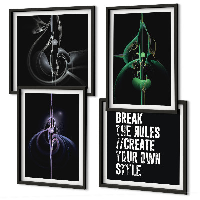 Multi-piece wall decor set Abstract black patterns