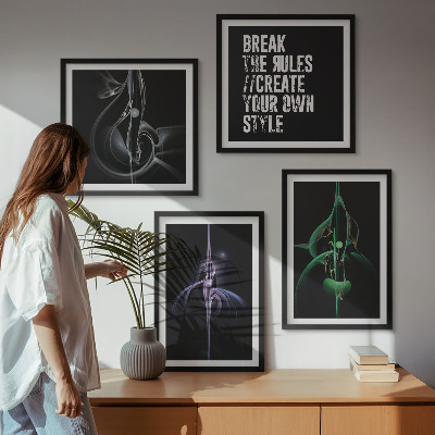Multi-piece wall decor set Abstract black patterns