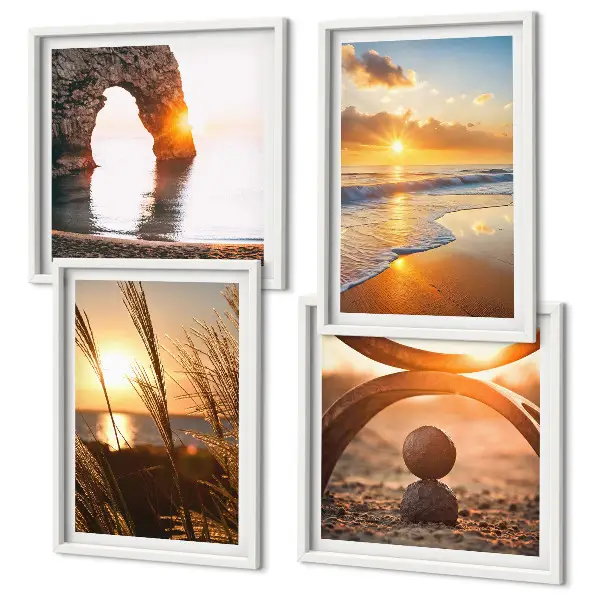Multi-piece wall decor set tranquil beach landscape design