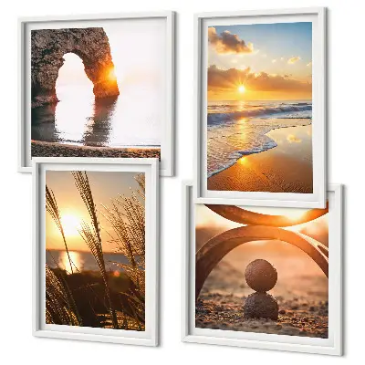 Multi-piece wall decor set tranquil beach landscape design