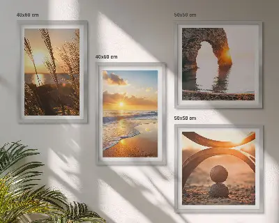 Multi-piece wall decor set tranquil beach landscape design