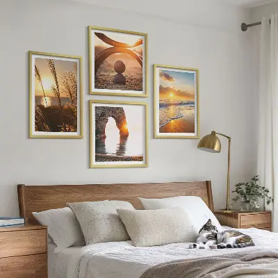 Multi-piece wall decor set tranquil beach landscape design