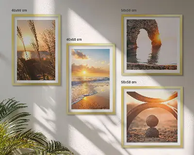 Multi-piece wall decor set tranquil beach landscape design