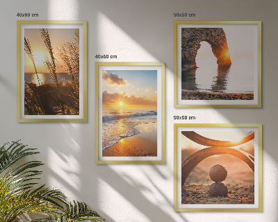 Multi-piece wall decor set Tranquil landscapes of the beach of the sun