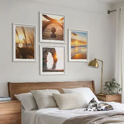 Multi-piece wall decor set tranquil beach landscape design