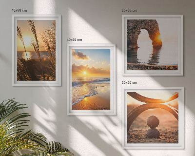 Multi-piece wall decor set Tranquil landscapes of the beach of the sun