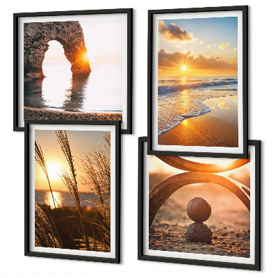 Multi-piece wall decor set Tranquil landscapes of the beach of the sun