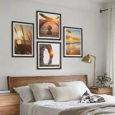 Multi-piece wall decor set tranquil beach landscape design