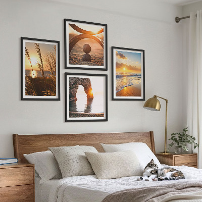Multi-piece wall decor set Tranquil landscapes of the beach of the sun