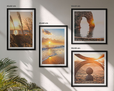 Multi-piece wall decor set Tranquil landscapes of the beach of the sun