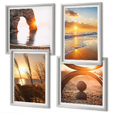 Multi-piece wall decor set Tranquil landscapes of the beach of the sun