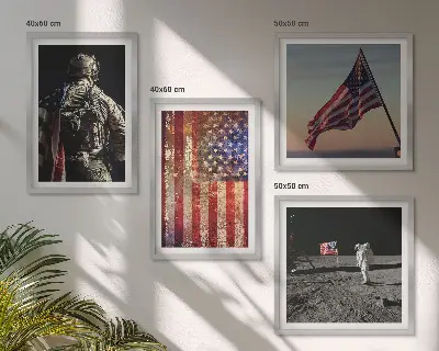 American USA flag wall art set decorative wall art set