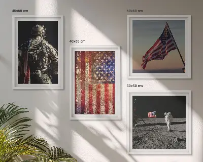 American USA flag wall art set decorative wall art set
