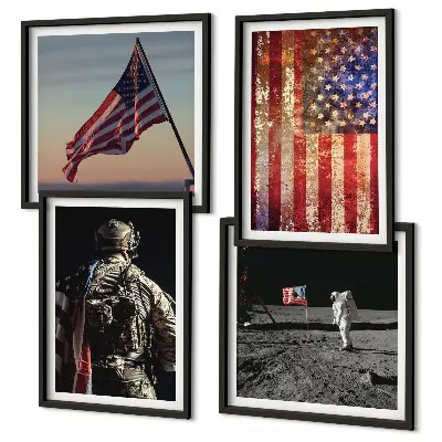 American USA flag wall art set decorative wall art set