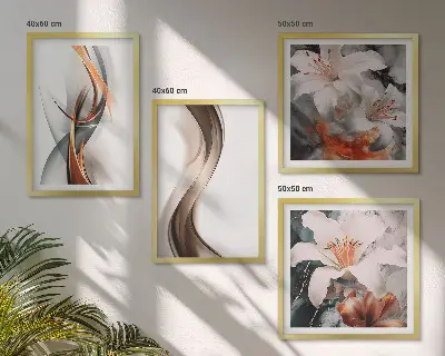Multi-piece wall decor set yellow gray and brown waves