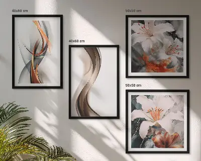 Multi-piece wall decor set yellow gray and brown waves