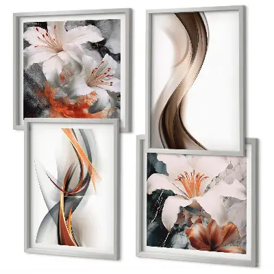 Multi-piece wall decor set yellow gray and brown waves