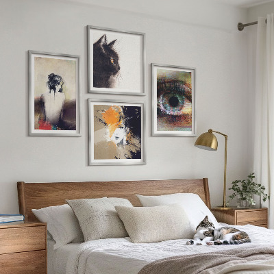 Wall art set Portrait of a woman, eye, colors, emotions