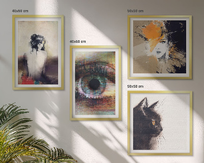 Wall art set Portrait of a woman, eye, colors, emotions