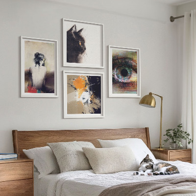 Wall art set Portrait of a woman, eye, colors, emotions
