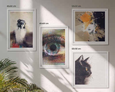 Wall art set Portrait of a woman, eye, colors, emotions