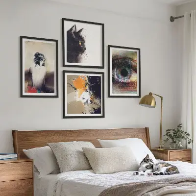 Wall art set portrait of a woman capturing colors and emotions
