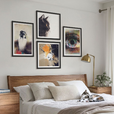 Wall art set Portrait of a woman, eye, colors, emotions