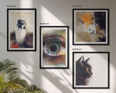 Wall art set Portrait of a woman, eye, colors, emotions