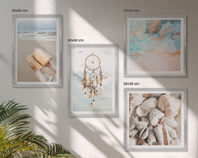 Multi-piece wall decor set Sea shells boho book