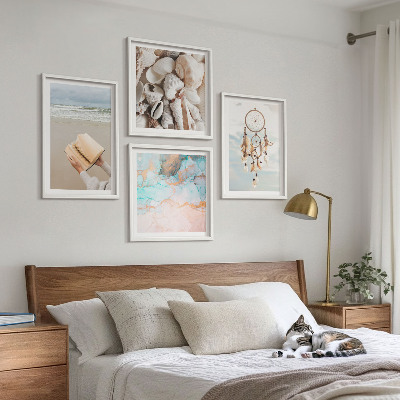 Multi-piece wall decor set Sea shells boho book
