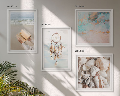 Multi-piece wall decor set Sea shells boho book