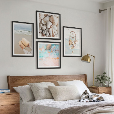 Multi-piece wall decor set Sea shells boho book