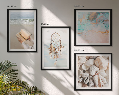 Multi-piece wall decor set Sea shells boho book