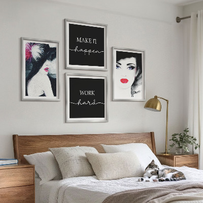 Wall art set Portraits of women with lips