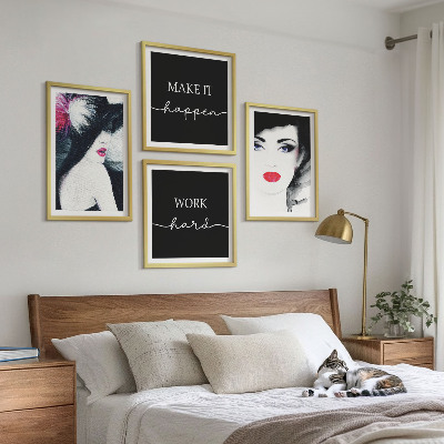 Wall art set Portraits of women with lips