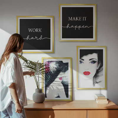 Wall art set Portraits of women with lips