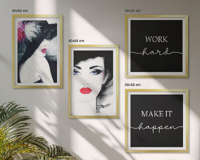 Wall art set Portraits of women with lips