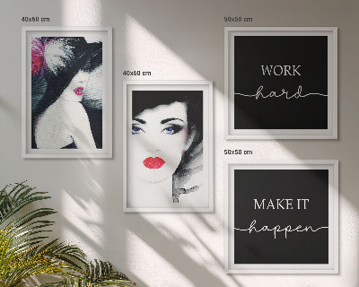 Wall art set Portraits of women with lips