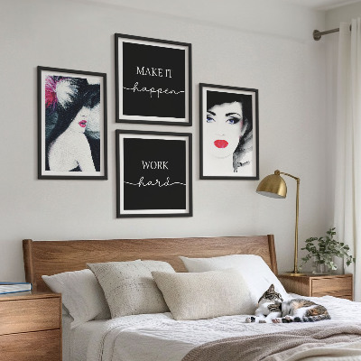 Wall art set Portraits of women with lips