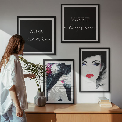 Wall art set Portraits of women with lips