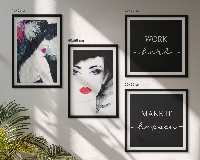 Wall art set Portraits of women with lips