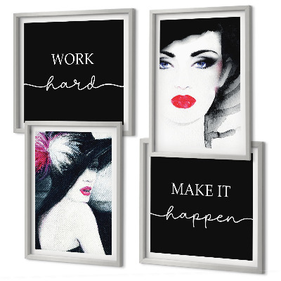Wall art set Portraits of women with lips