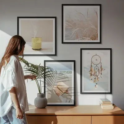 Multi-piece wall art set summer landscapes in boho style
