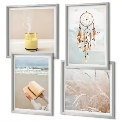 Multi-piece wall art set summer landscapes in boho style