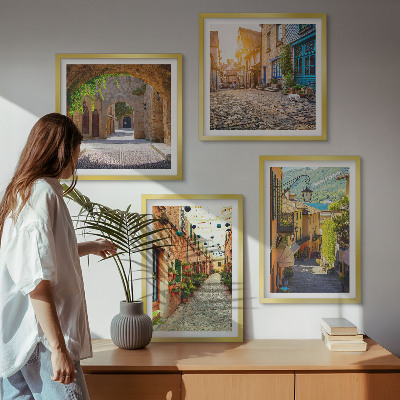 Wall art set Charming streets with stones